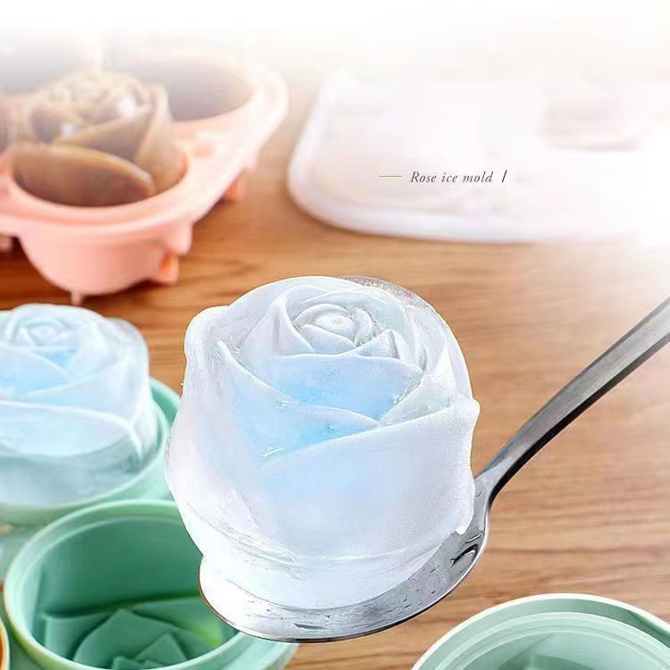 Kitchen Appliances Brand - Cetakan es mawar 3D 4 lubang