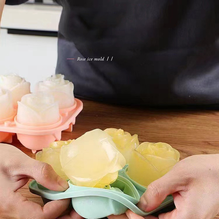 Cetakan es mawar 3D 4 lubang b - Kitchen Appliances Brand ulasan dan harga
